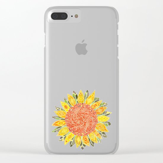 sunflower field Clear iPhone Case
