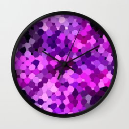 Purple Octagons Wall Clock