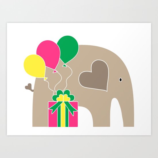Celebration Elephant Art Print
