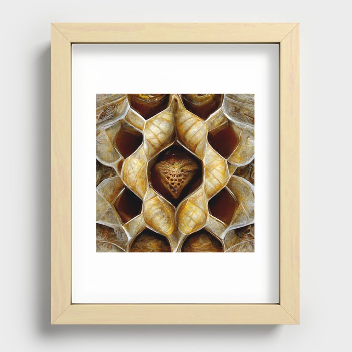 Maple Honey Heart Pattern Recessed Framed Print