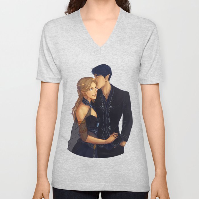 Feyre And Rhysand Unisex V Neck By Taratjah Society6 A court of thorns and roses serie cast: feyre and rhysand unisex v neck by taratjah