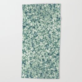 Clover shamrock leaf art, green leaves pattern Beach Towel