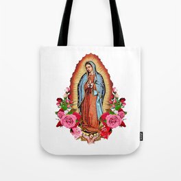 Our Lady of Guadalupe with roses Tote Bag