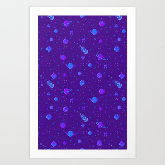 Pixelated Space Art Print