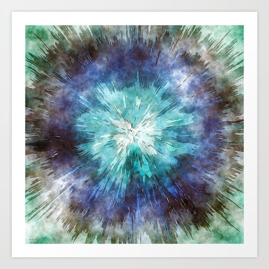 Hues of Blue Tie Dye Art Print