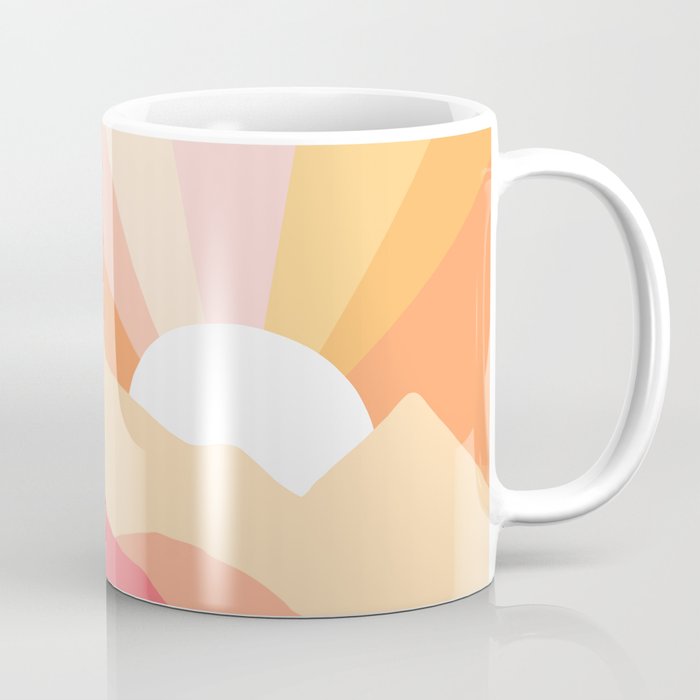 Sunny Coastal Retro Rainbow Coffee Mug