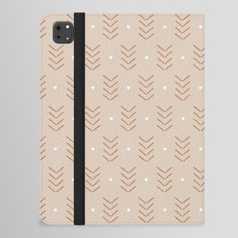 Arrow Lines Geometric Pattern 26 in Brown Shades iPad Folio Case