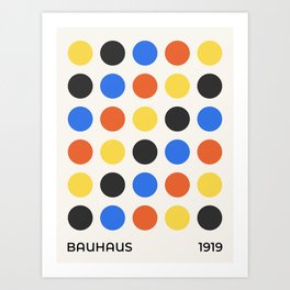Bauhaus Abstract colorful Circles Art Print