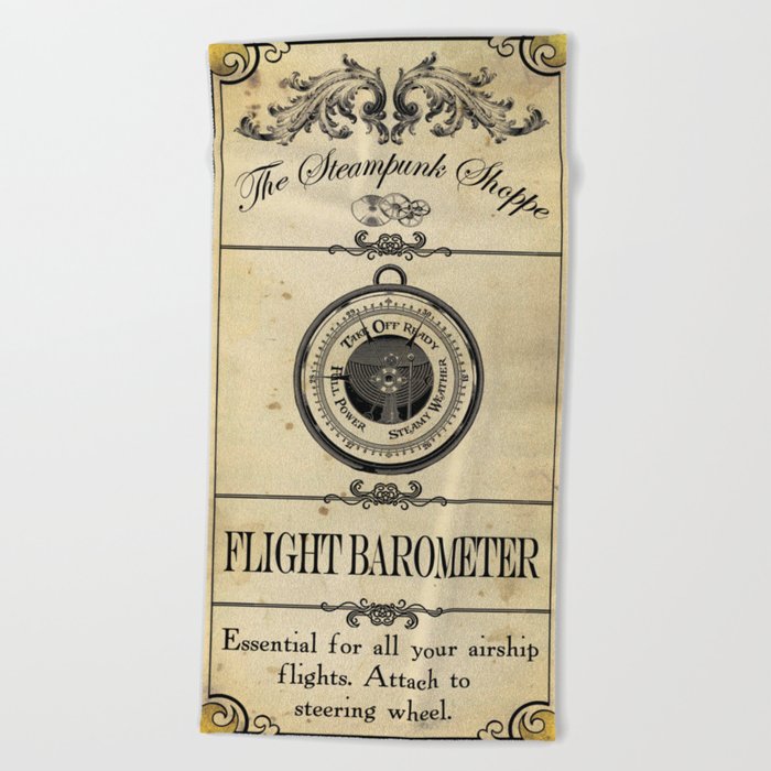 Steampunk Apothecary Shoppe - Barometer Beach Towel