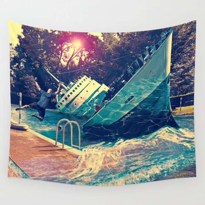 Sinking into the Pool Wall Tapestry