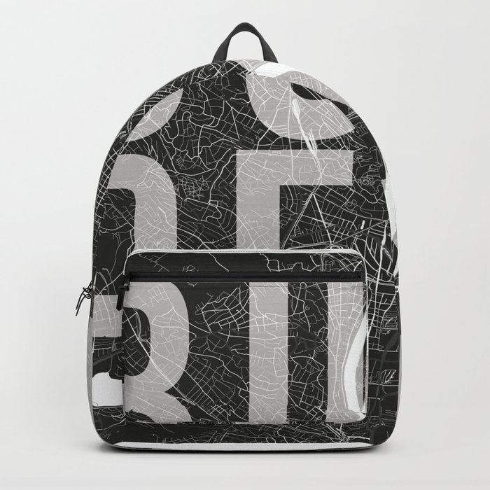 Budapest Mono Street Map Text Overlay Backpack by Typologie Paper Co
