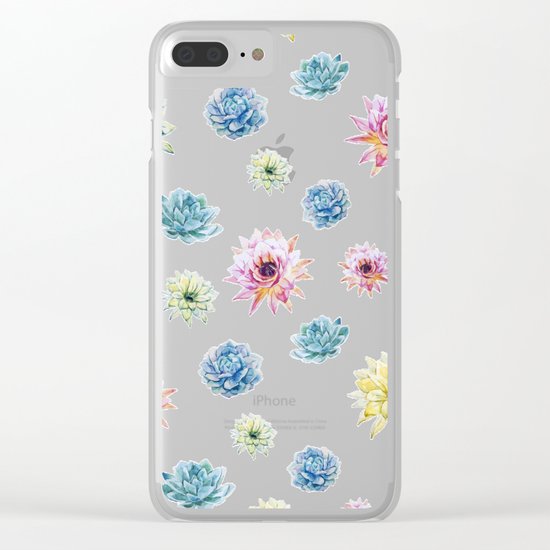 Cactus Pattern 02 Clear iPhone Case