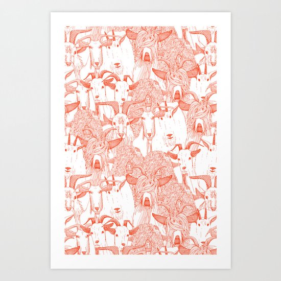 just goats flame orange Art Print