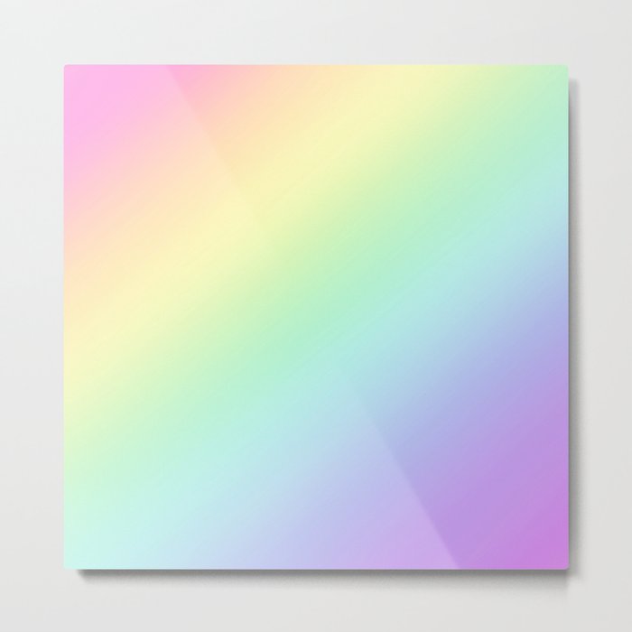Rainbow Gradient - Pastel Colors Metal Print