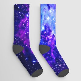 Fox Fur Nebula Galaxy blue purple Socks