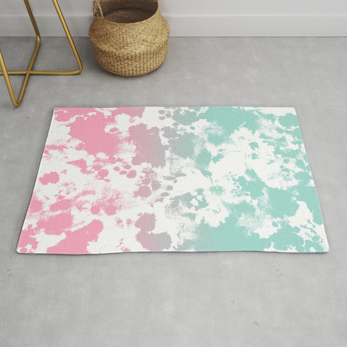 Margot Abstract Painting Mint And Pink Pastel Trendy Girly Home Decor Dorm College Gifts Rug By Charlottewinter Society6 - Girly Home Decor