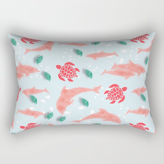 Dolphin blue Rectangular Pillow