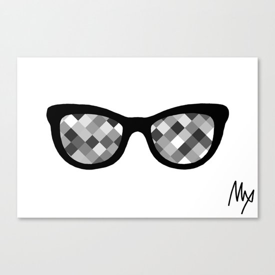 Diamond Eyes Black and White Canvas Print