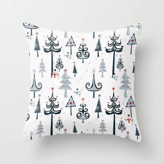 Christmas Tree Forest Throw Pillow