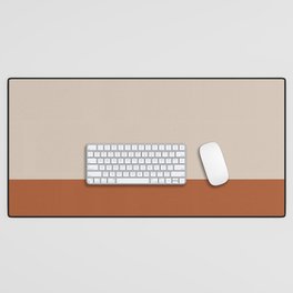 Minimalist Solid Color Block 1 in Putty and Clay Desk Mat