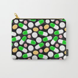 Deadly Pills Pattern Carry-All Pouch | Poison, Insatnity, Dead, White, Graphicdesign, Sleeping, Green, Pink, Doctor, Pattern 