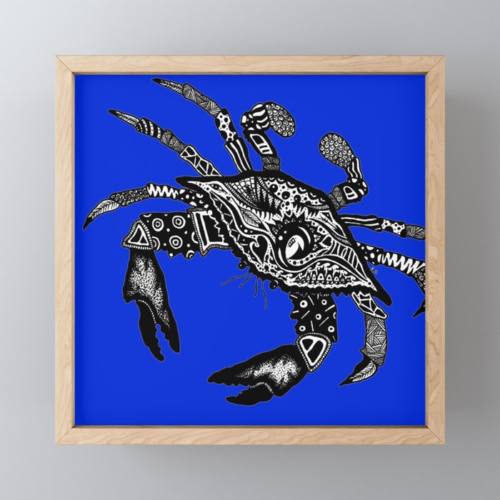 Maryland Blue Crab graffiti Framed Mini Art Print