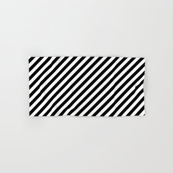 Diagonal Stripes (Black/White) Hand & Bath Towel