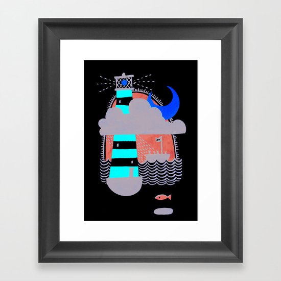 Night light Framed Art Print