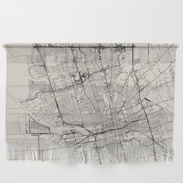 Stockton USA - Black and White City Map Wall Hanging