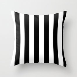 Black & White Vertical Stripes - Mix & Match with Simplicity of Life Throw Pillow