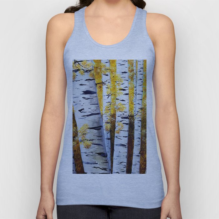 Birch Grove, acrylic painting, inspired by Belarus Tank Top