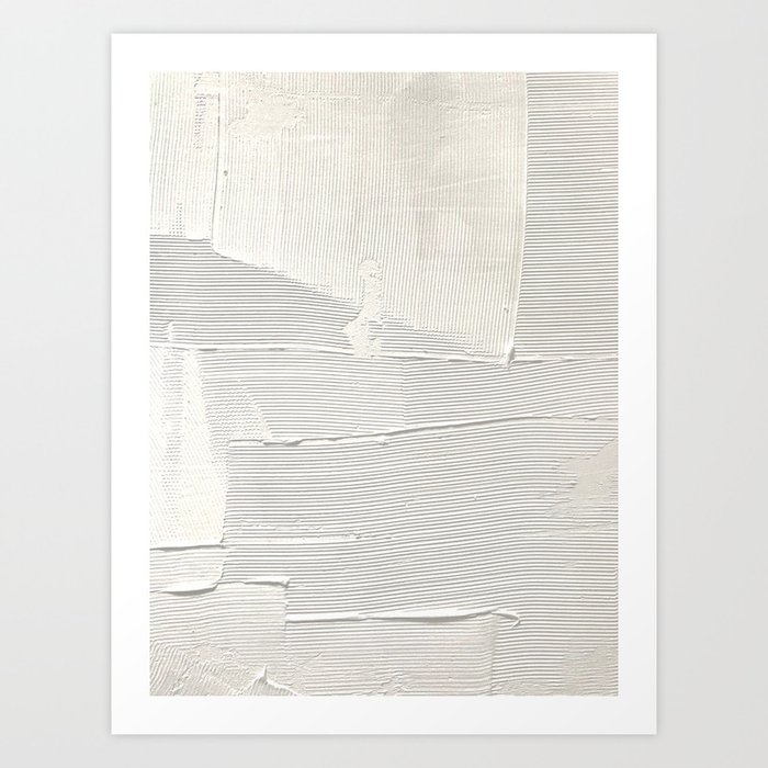 Relief [1]: an abstract, textured piece in white by Alyssa Hamilton Art Art Print