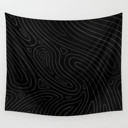 Dark Abstract liquid wave retro pattern. Digital Illustration Background Wall Tapestry