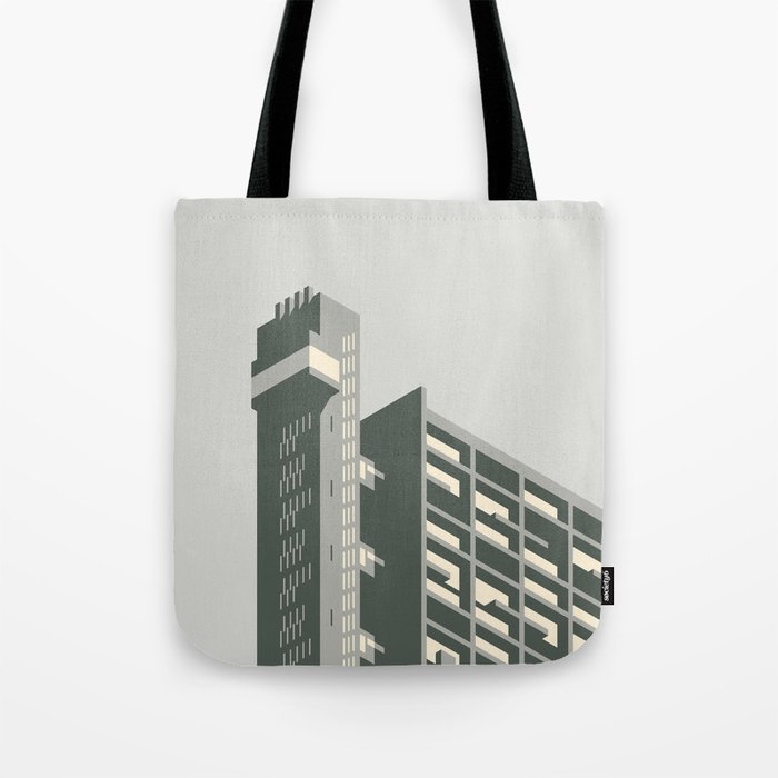 Trellick Tower London Brutalist Architecture - Grey Tote Bag