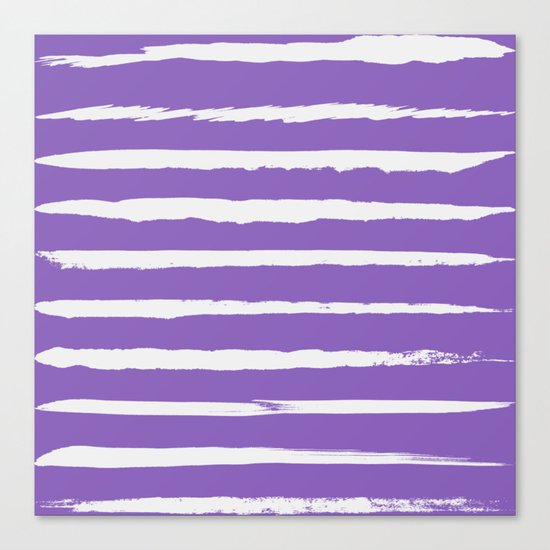 Irregular Hand Painted Stripes Purple Canvas Print