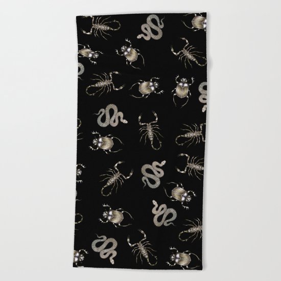 Desert Curses in Black Beach Towel