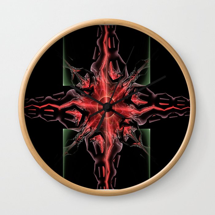 The Red Flame Abstract Art Print Wall Clock