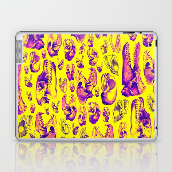 Carnivore HOT PINK & YELLOW / Animal skull illustrations from the top of the food chain Laptop & iPad Skin