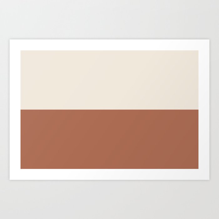 Earthy Horizon Inspired by Sherwin Williams Cavern Clay Sw 7701 and Creamy SW 7012 Art Print