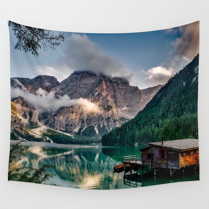 Italy mountains lake Wall Tapestry