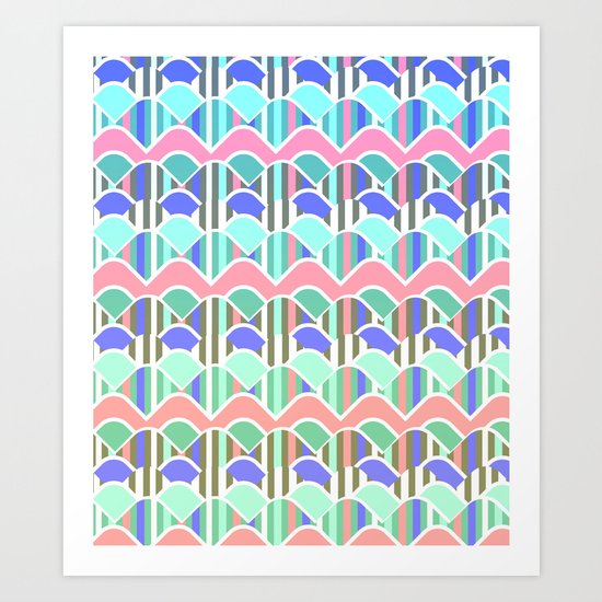 Colorful waves- upside down Art Print