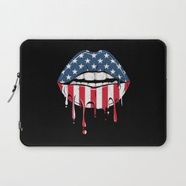 American Flag Lips Pretty Girly Laptop Sleeve