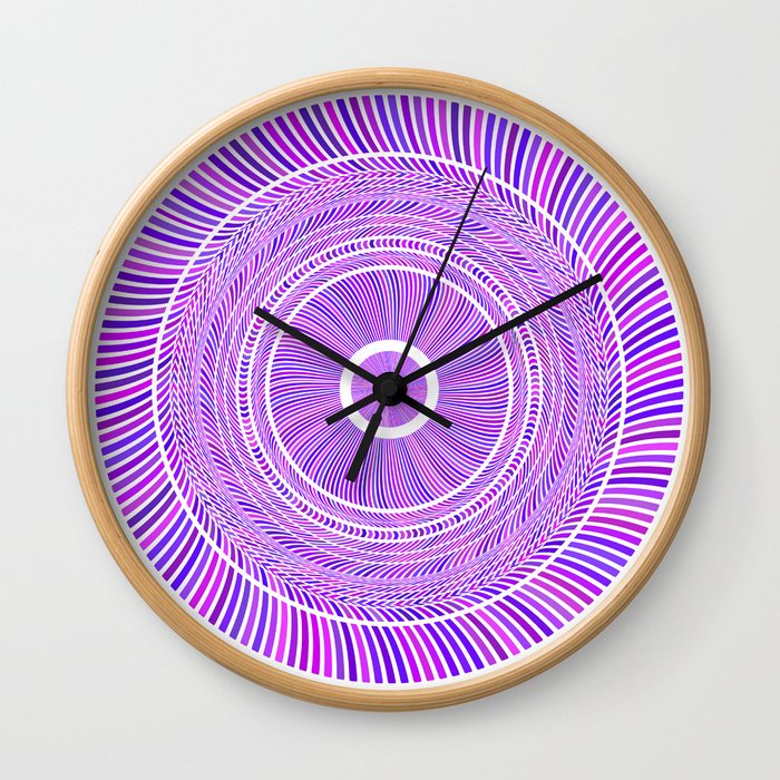 Lilac Round Circles Art Wall Clock