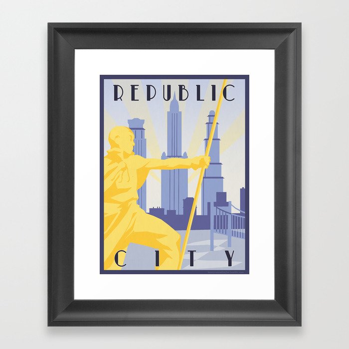 Republic City Travel Poster Framed Art Print