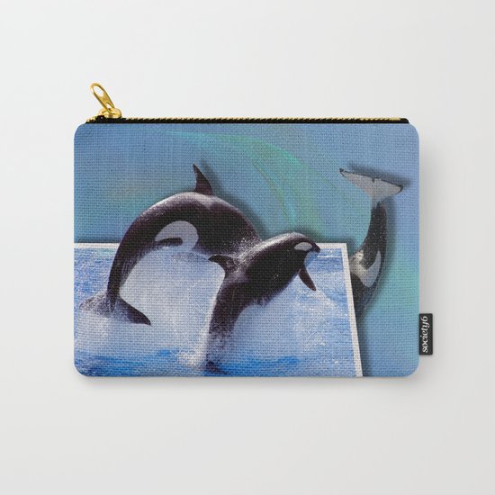 Leaping Orcas Carry-All Pouch