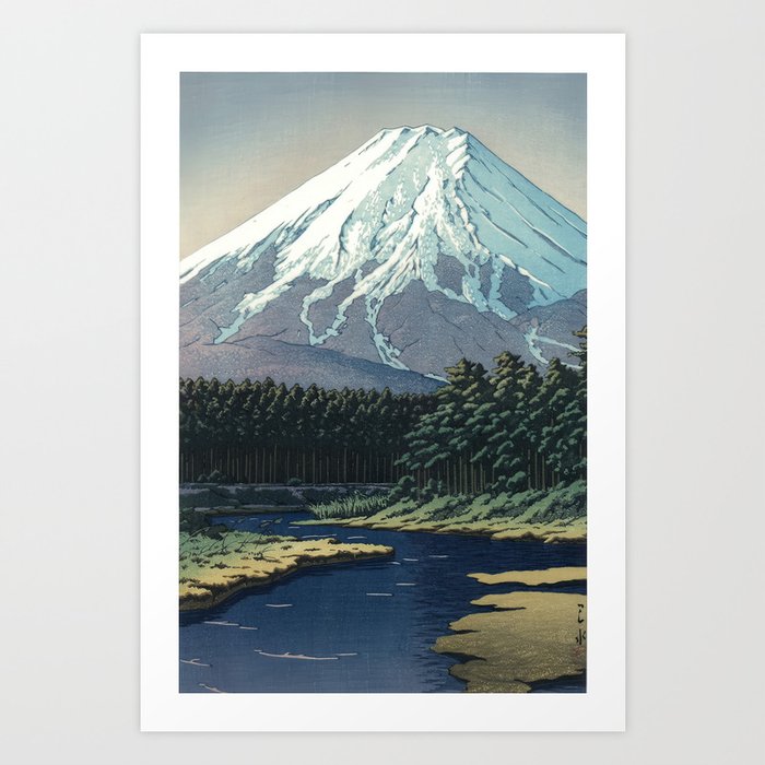 Mt.Fuji seen from Oshino Hasui Kawase Art Print