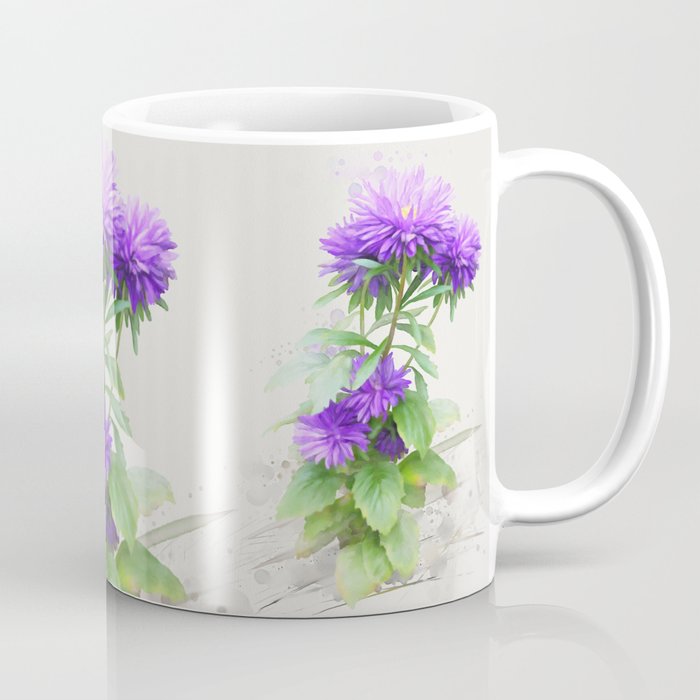 Purple Flowers, watercolors Coffee Mug