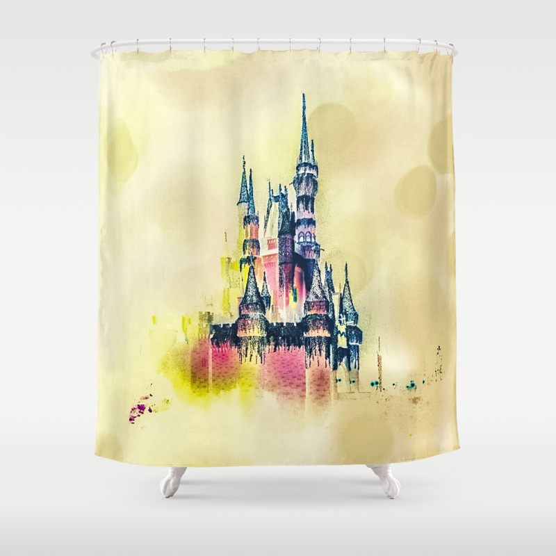Castle In The Clouds Shower Curtain By, Disney World Castle Shower Curtain