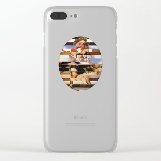 Glitch Pin-Up Redux: Daisy Clear iPhone Case