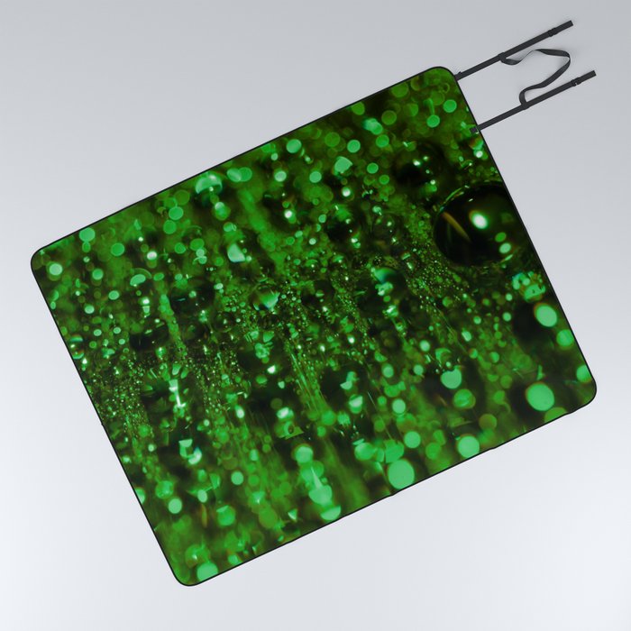 Green Fractal Picnic Blanket